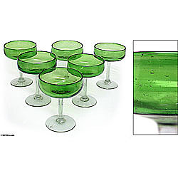 Set of Six 'Lime Twist' Margarita Glasses (Mexico) from Overstock.com