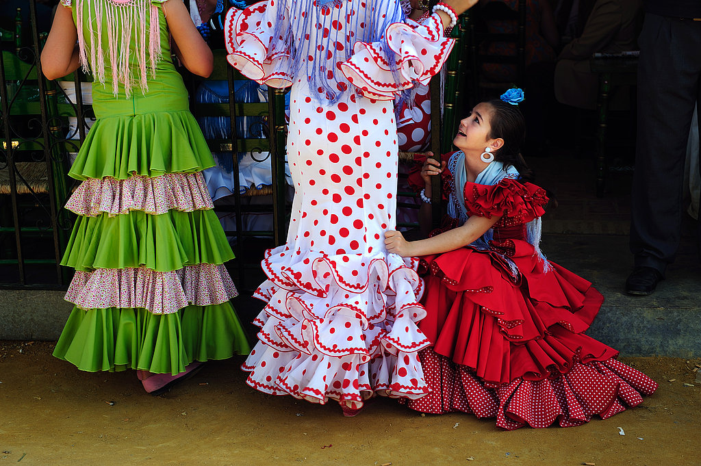 Women Dressed in Flamenco Splash Spain With Color Women Dressed in Flamenco Splash Spain With Color