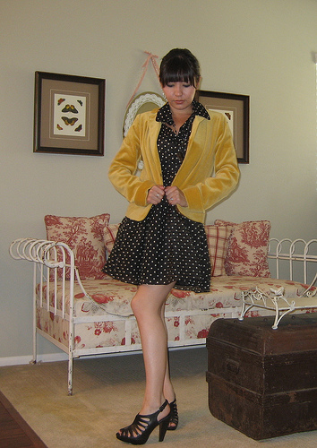 black, white, and yellow all over