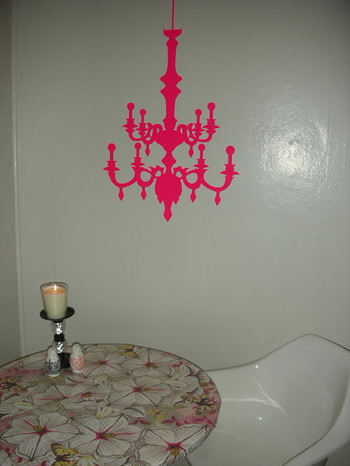 Before and After: My Chandelier Decal Wall