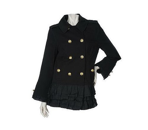 LOGO by Lori Goldstein Stretch Twill Military Jacket w/Ruffle - QVC.com