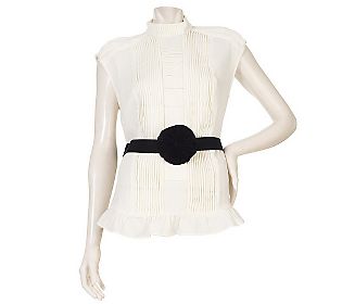 Edition by Erin Fetherston Woven Blouse with Floral Belt - QVC.com - $49.50