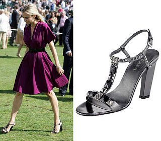 Found! Diane Kruger's Pewter Jeweled Sandals 