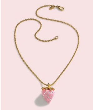 Fabworthy: Kenneth Jay Lane Mini Strawberry Necklace Benefiting Breast Cancer 