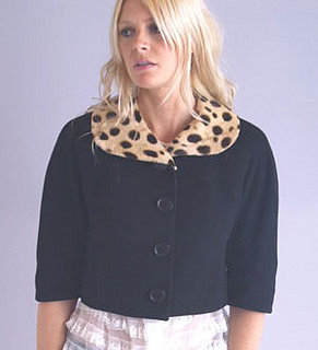Vintage leopard collar jacket