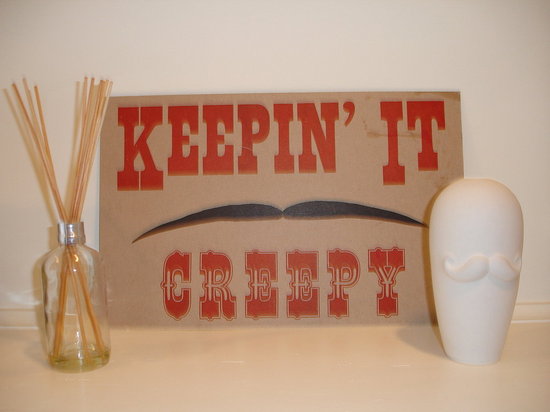 The mustache competition trophies.