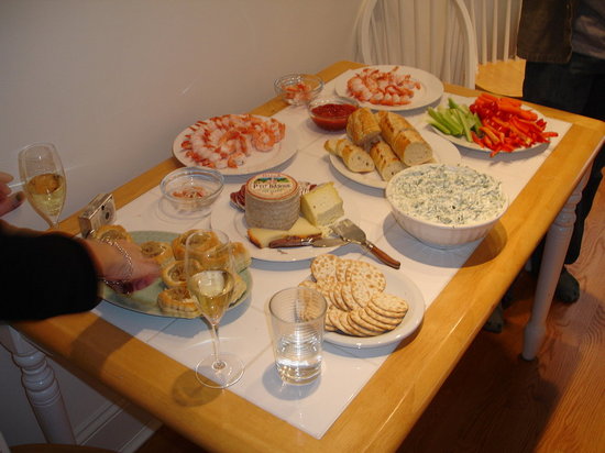 The appetizer table.