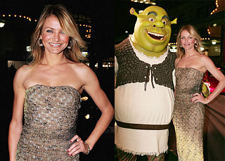 Cameron Cozies Up With Shrek at Sydney Premiere