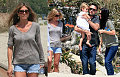 Jen & Arquettes Enjoy Long Walks On The Beach