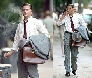 Leo is Smokin' On The Set of Revolutionary Road