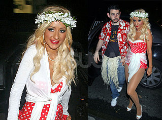 Christina Goes Pantless for Jordan's Hawaiian B-Day Celebration 