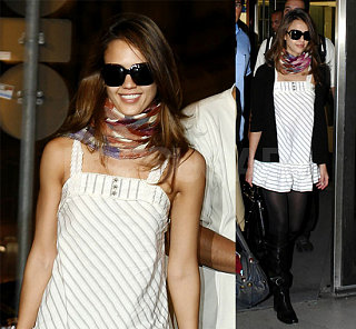 Jessica Alba Hits Berlin, Still With Leggings