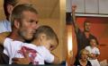 Beckham & His Boys Cheer on His Team