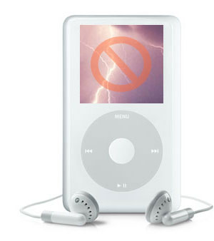 iPod + Electrical Storm = Danger