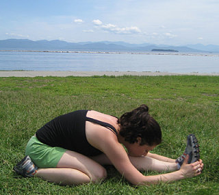 Strike a Yoga Pose:  Half Hero Forward Bend