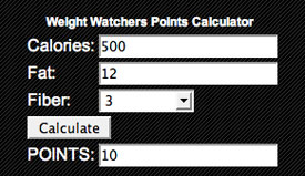 Weight Watchers Points Calculator Online