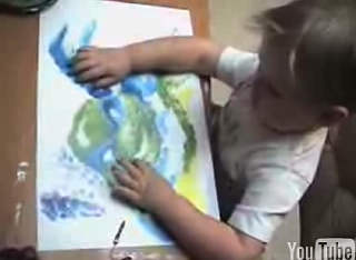 Cute Alert: 3 Year Old Fingerpainting Genius