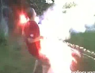 Man Shoots Fireworks From Crotch