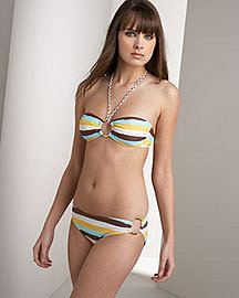 LeTarte Striped Bandeau Bikini