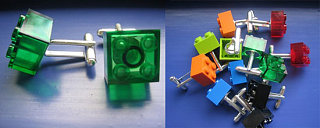 Totally Geeky or Geek Chic? Transparent Lego Cufflinks