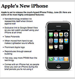 The Onion's Faux iPhone Ad