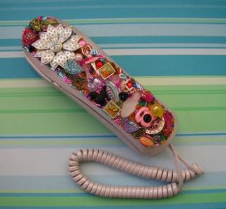 Glitz n' Glammed Out Retro Style Telephone 