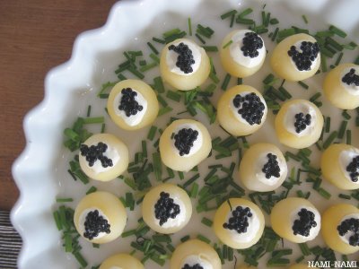 Yummy Link: Mini-Potatoes with Wasabi-Cream & Caviar