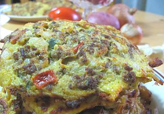 Monday's Leftovers:  Ground Beef Omelet