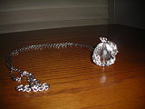 Silk & Lace Clear Pear Necklace