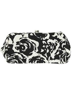 Black & white floral clutch