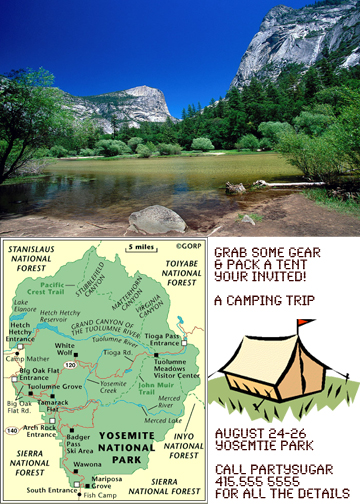 Come Party With Me: Camping Trip - Invites