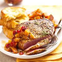 Fast & Easy Dinner: Steak with Sweet Potato-Mango Chutney Fast & Easy Dinner: Steak with Sweet Potato-Mango Chutney