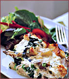 Fast & Easy Dinner: Artichoke-Heart, Spinach, and Mozzarella Bread Pudding