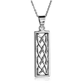 $23.99: Sterling Silver Celtic Design Rectangular Dangle Pendant, 18": Jewelry & Watches
