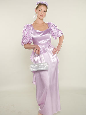 GET BEHIND ME SATIN!
This ankle-length silky gown with extra-large sleeves is what happens when people try to add more fabric t
