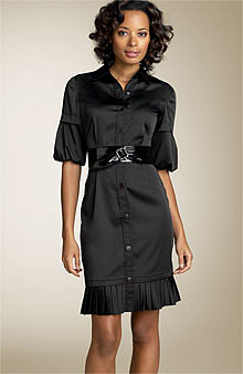 Phoebe Bubble Sleeve Shirtdress with Patent Leather Belt - Updated - Nordstrom