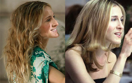 SatC Sighting!  Do You Like Carrie's Hair Better Straight or Curly?