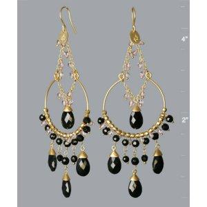 Julie Sandlau gold beaded Gypsy hoop earrings