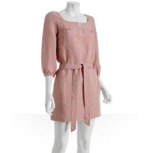 Generra dark nude linen blend belted