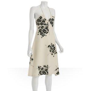 Jill Stuart ivory silk floral 'Avery' sl