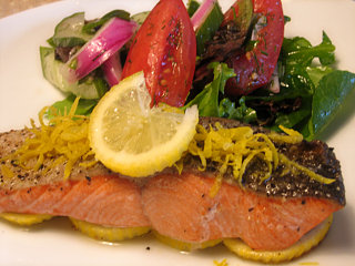 Reader Recipe: Roasted Salmon with Cucumber Tomato Dill Salad