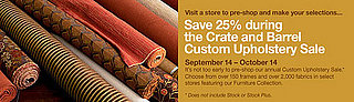 Sale Alert: Custom Upholstery Sale at Crate and Barrel
