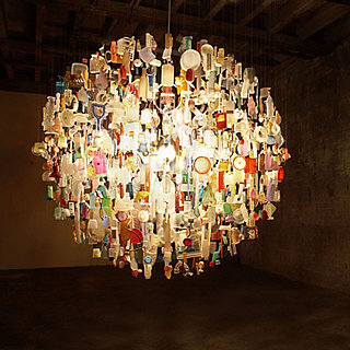 Stuart Haygarth's Found Object Chandeliers