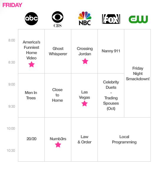 FALL TV:  FRIDAY