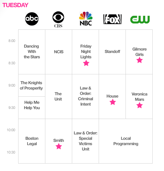 FALL TV:  Tuesday