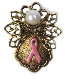 Angels - Breast Cancer Angel Pin - Gold - Pin/angel/gld