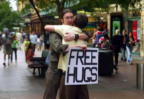 Funny or Scary? Free Hugs