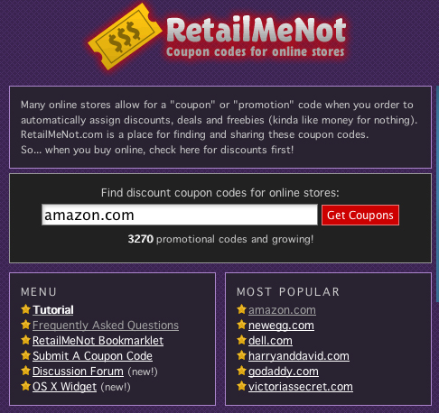 Website of the Day: Retailmenot.com