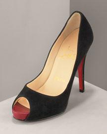 Christian Louboutin� Suede Peep-Toe Pump� Sold!