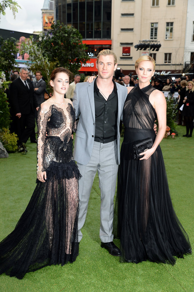 Charlize Theron Snow White Premiere Pictures Black Sheer Dress ...